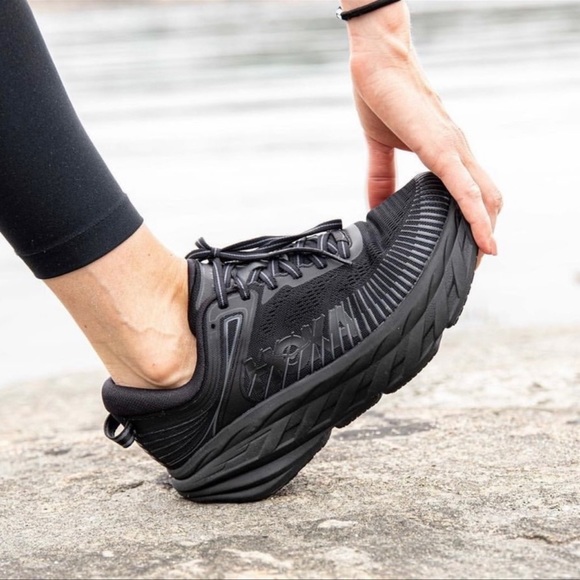 Hoka One One Bondi 7 Black Low Top Road-Running Sneakers Women’s Size 9.5 Wide - Picture 10 of 10